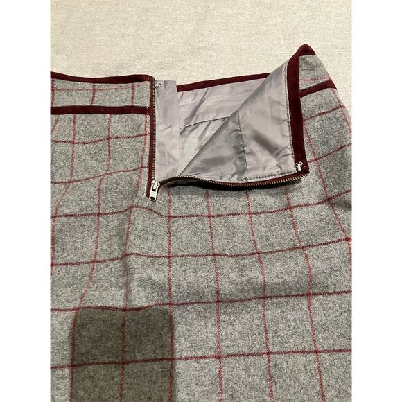 Bob Timberlake Womens 10 Gray Skirt Tweed Plaid Lined Zip Pockets‎ Wool Blend - Picture 4 of 9